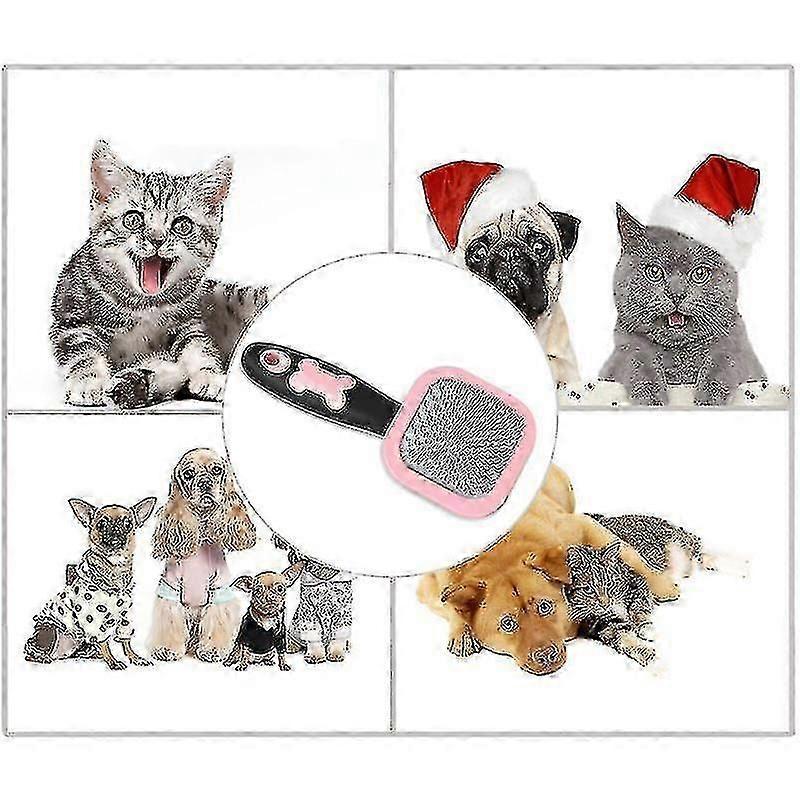 Small Dog Brush Pet Grooming Brush Cat Brush Pet Grooming Tools Pink