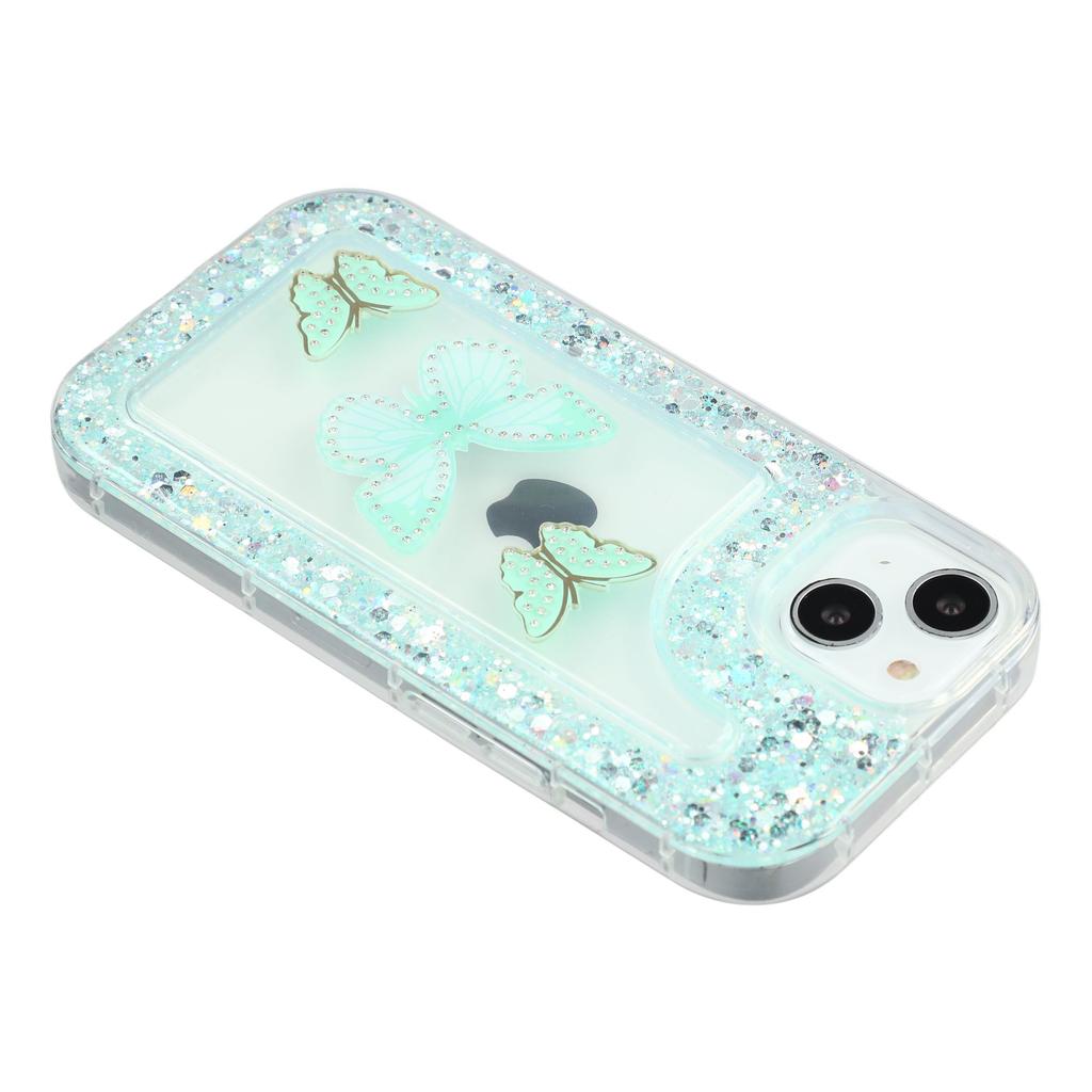 Etui na iPhone 13 DIY Motyl Błyszczące Epoksydowe Miękkie TPU Tylna Pokrywa Telefonu