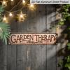 2D Flat, 15.7×3.94inch Vintage Funny Rust Texture "GARDEN Relax" Vintage Aluminum Metal Wall Plaque - Rustic Vintage Decorative Sign for Living Room