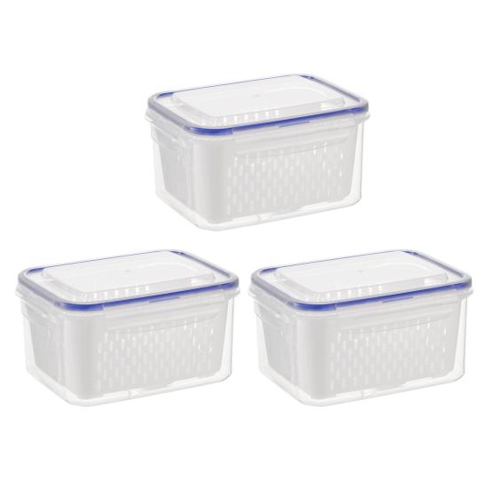 Food Storage Box for Fridge Fruit Storage Container with Removable Colander Leakproof Produce