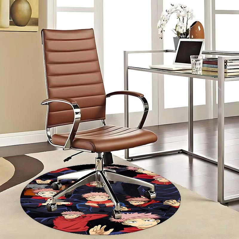 

1pc Anime Cartoon Design Jujutsu Kaisen Rug - Office Chair Mat, Non-Slip Carpet for Home Decor, Living Room, Bedroom, Game Room, Dormitory, Seasonal G 80cm by 80cm