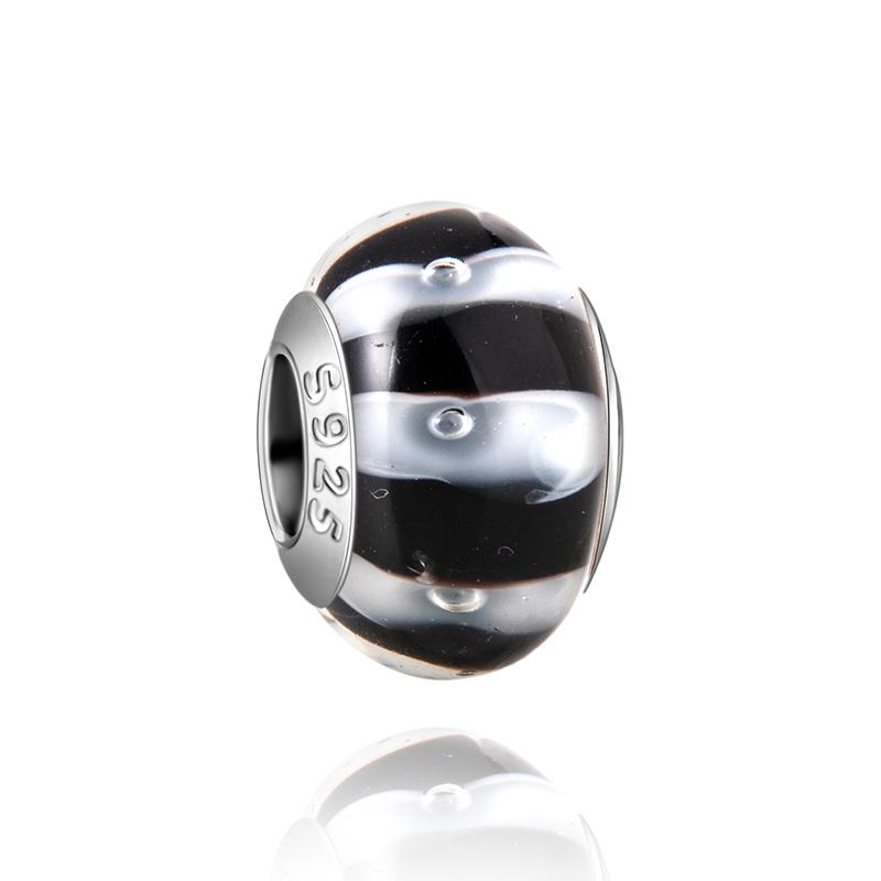 Murano Glas Serie Kupfer Weiß Herzförmiger Anhänger Passend für Armband Damen Exquisite Schmuckaccessoires Geschenke