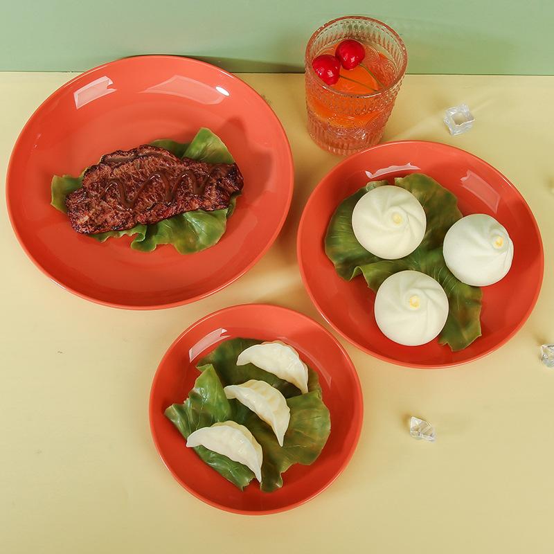 Uz Casnic Paste Deserturi Occidentale Gustări Fructe Culoare Solidă Farfurie Rotundă