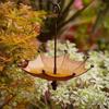 Umbrella Shaped Hanging Bird Feeder Tray with Hooks Creative Metal Umbrella Bird Feeder Multi-Purpose for Outdoor Decoration