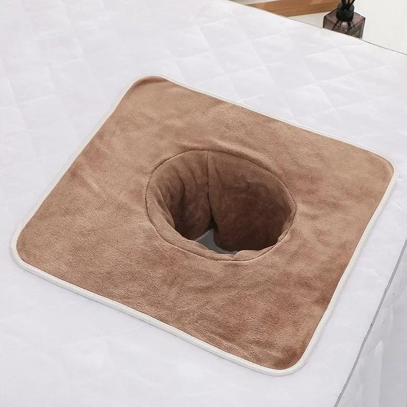 1 Stück verdickte Schönheits-SPA-Massageliege Planking Gesichtstuch mit Loch Bett-Bandana 35x35cm