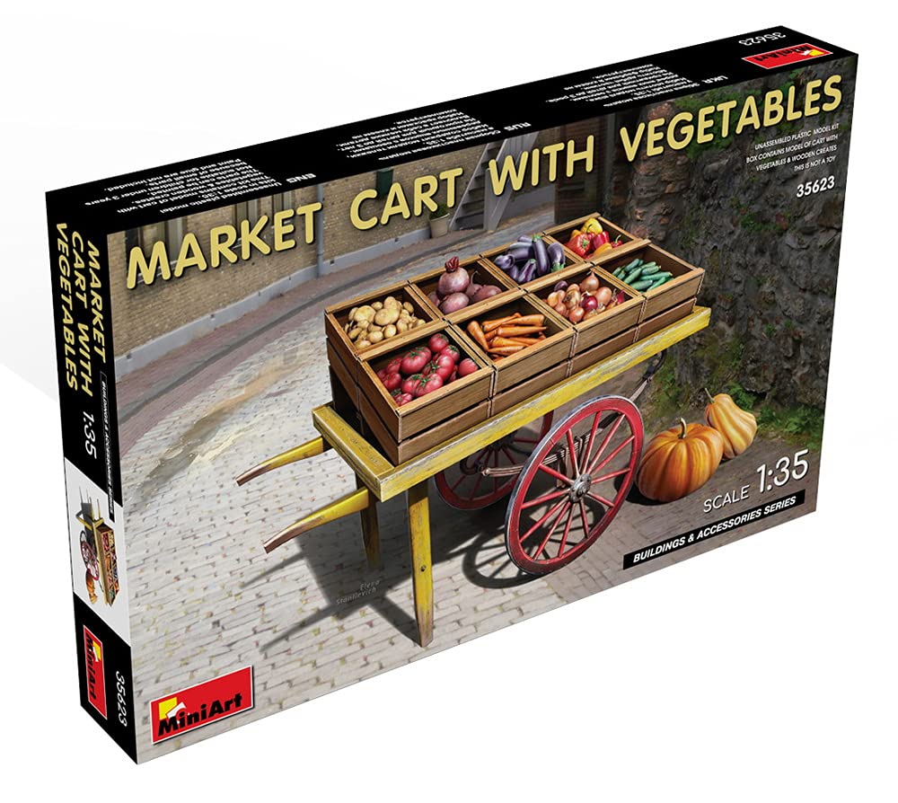 MiniArt Scale Market Cart and Vegetable Set Plastic Model MA35623 1/35