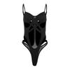 Kkx Street Gyaru Style Hollow-out Perspective Patchwork Sling Top Sexy Fashionable Tight Slimming Black Jumpsuit