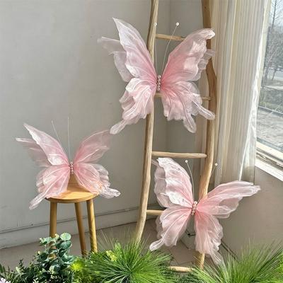 Large Size Simulated Butterfly Giant Size 3D Design 3D Silk Butterfly Silk Material Finished Products Artificial Butterfly