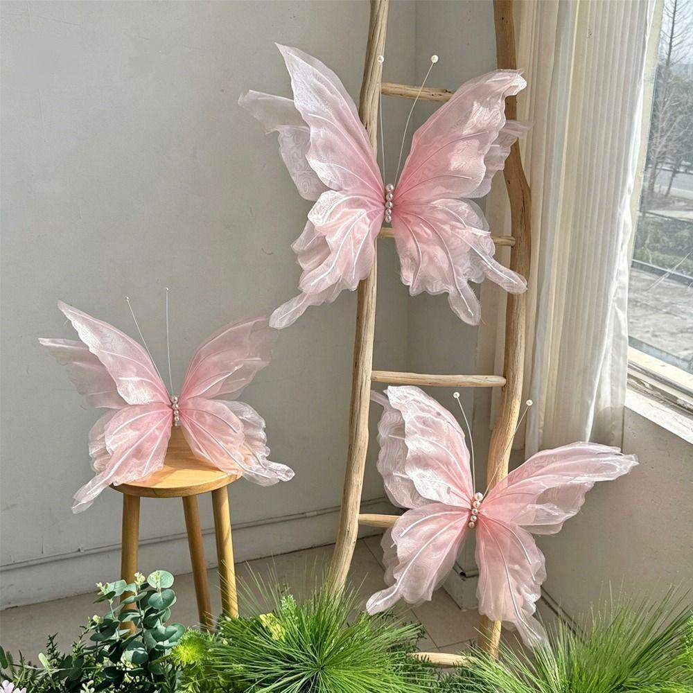 Large Size Simulated Butterfly Giant Size 3D Design 3D Silk Butterfly Silk Material Finished Products Artificial Butterfly