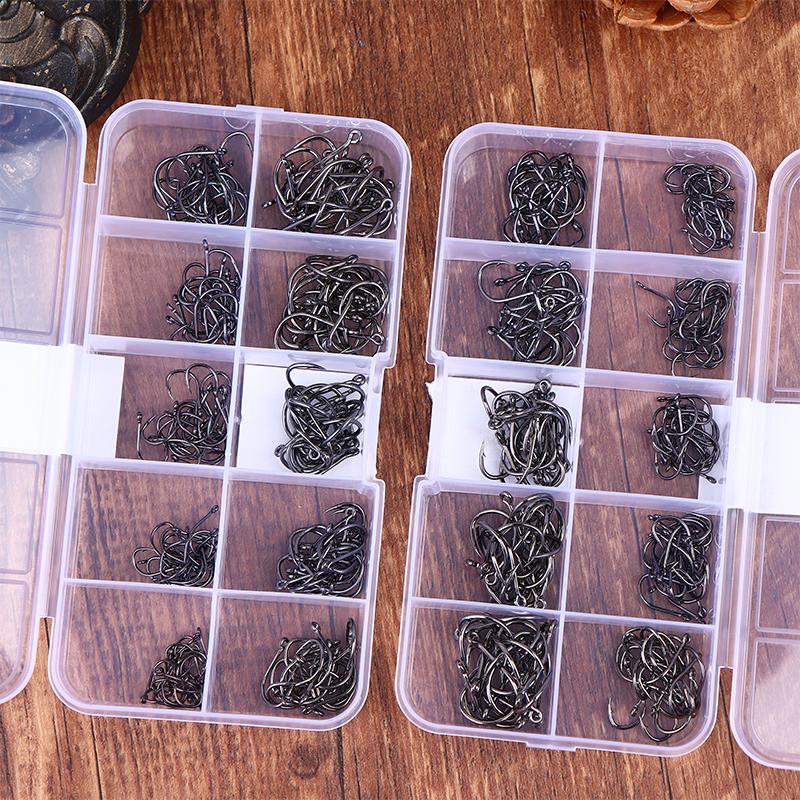 Fishhooks Strong Sharp Silver Circle Fishhook 3#-12# Jig Barbed Pesca Portable Fishing Tackle Accessories Sea Fishing Set