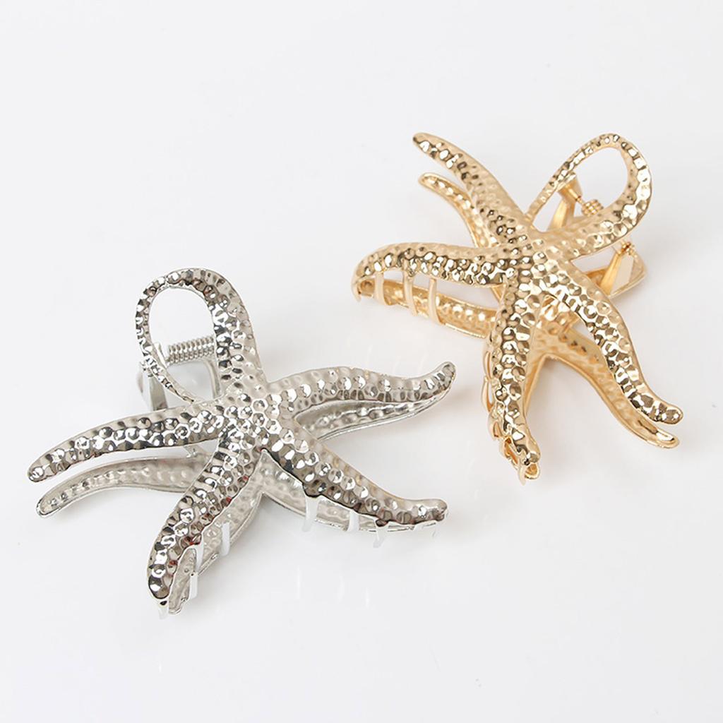Stylish Starfish Hair Clip Durable Metal Hair Accessory For Women Elegant Updo And Low Ponytail