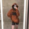 Women's Hooded Long Sleeve Sweatshirt Loose Fit Casual Pullover Geometric Letter Print Fashion Hoodie