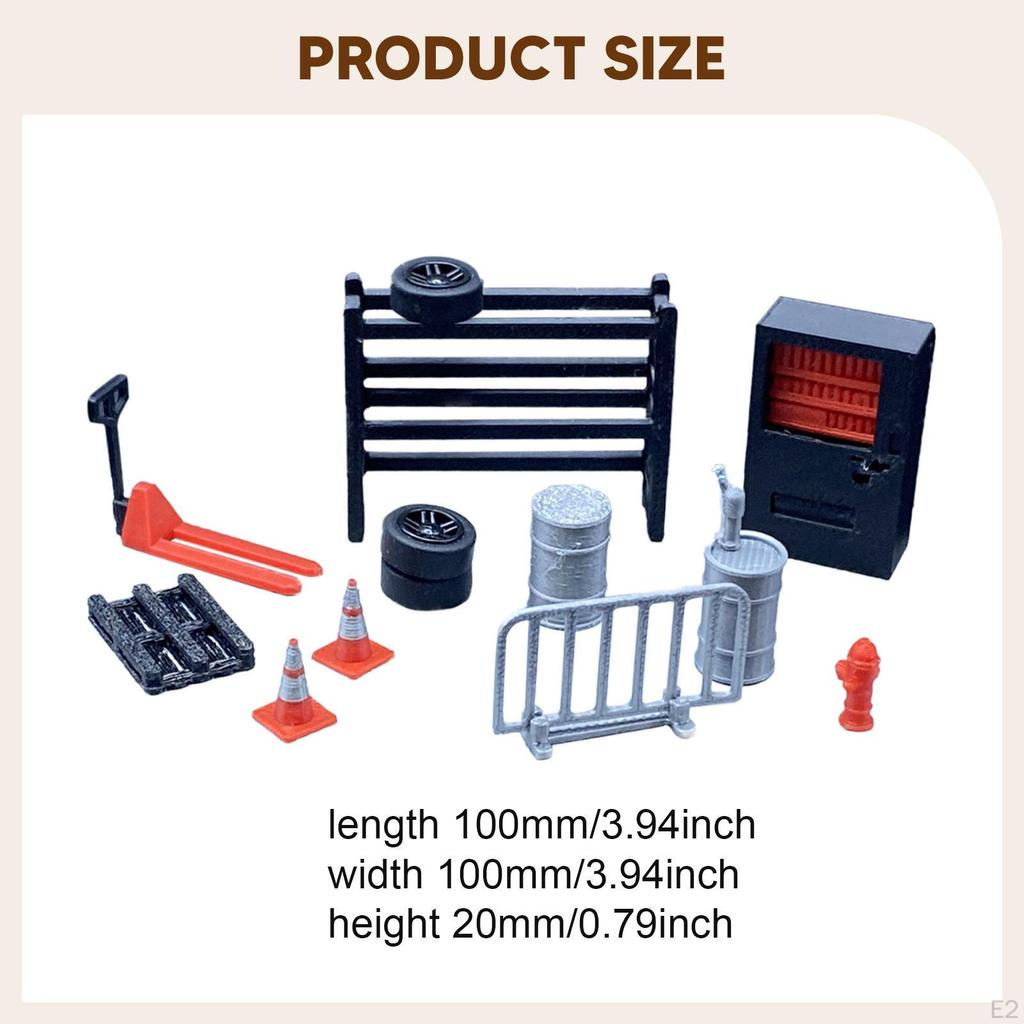13Pcs 1/64 Car Repair Tools :64 Scale Diorama Auto Repairing Shop Layout Sturdy Miniature Scene Mini