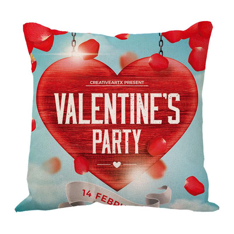 New Valentine's Day Love Letter Pattern Pillow Cover Sofa Pillow Cover