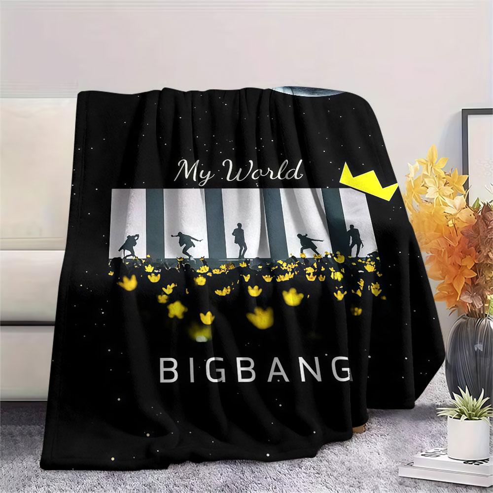 BIGBANG Printed Flannel Blanket, Soft Throw for Bedroom Sofa, Washable, Christmas Present, Great Gift.