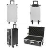 Aluminum Trolley Toolbox Shockproof Hardware Equipment Suitcase Instrument Protection Lockable Luggage Compartment