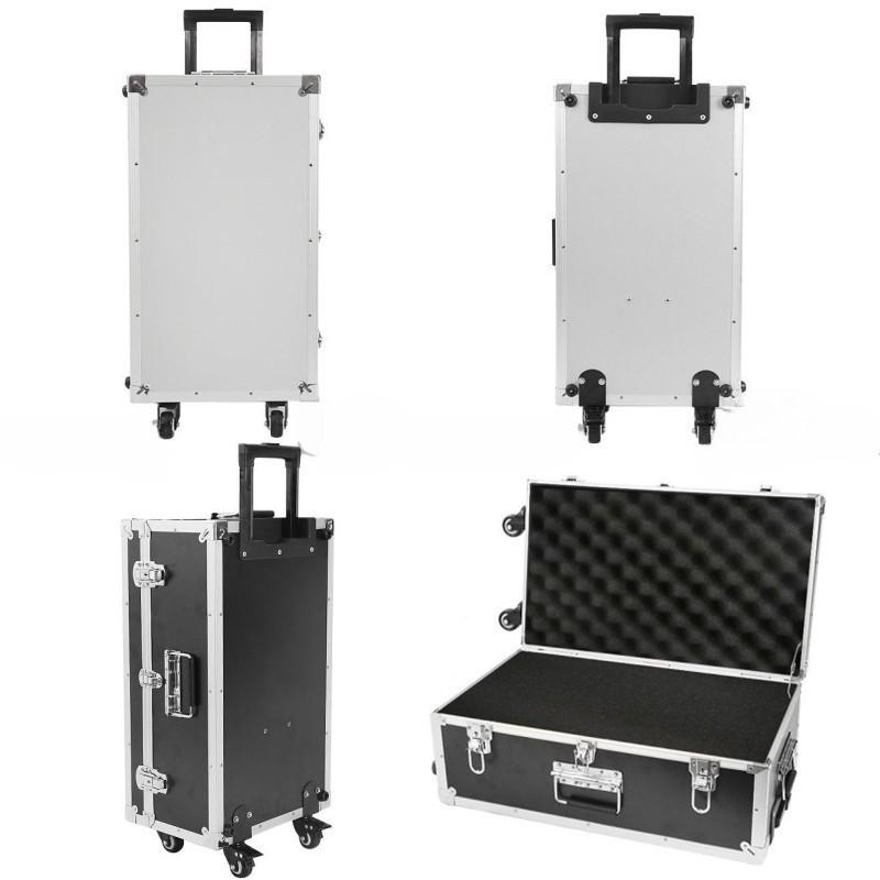 Aluminum Trolley Toolbox Shockproof Hardware Equipment Suitcase Instrument Protection Lockable Luggage Compartment