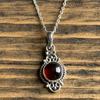 Women Bohemian Artificial Red Crystal Pendant Necklace For Party Prom Jewelry Birthday Gift