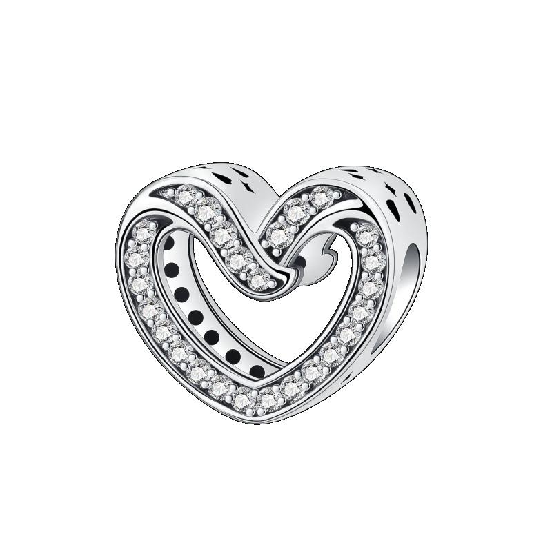 925 Silver Heart Mum Dangle Dream Catcher Charm DIY Jewelry For Women Original Bracelet Beads