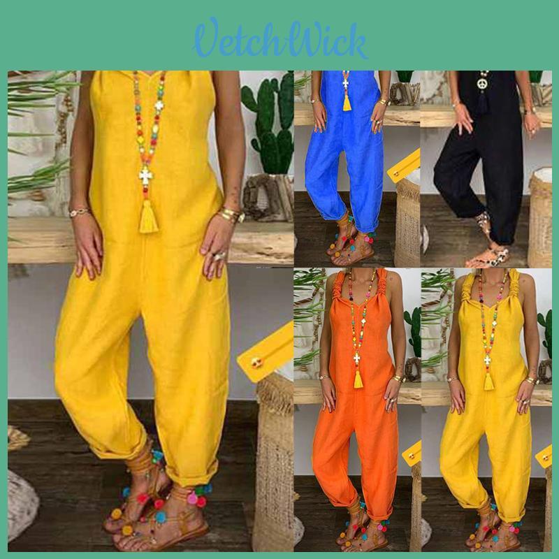 Stilvoller Damen-Freizeit-Jumpsuit mit lockerem Schnitt und ärmellosem Design für mühelosen Chic