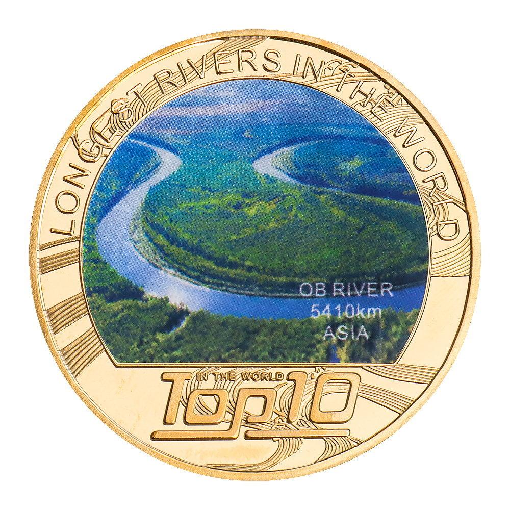 Top 10 River Commemorative Coins, Metal Badges, Collectible Gifts, Commemorative Badge Gift Boxes, Graduation Gifts