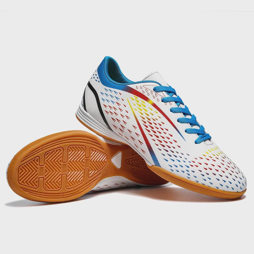 Kinder Hallenfußballschuhe mit Rutschfester Sohle für Jungen und Mädchen - Fünf-gegen-Fünf, Flache Hartplatzsohle