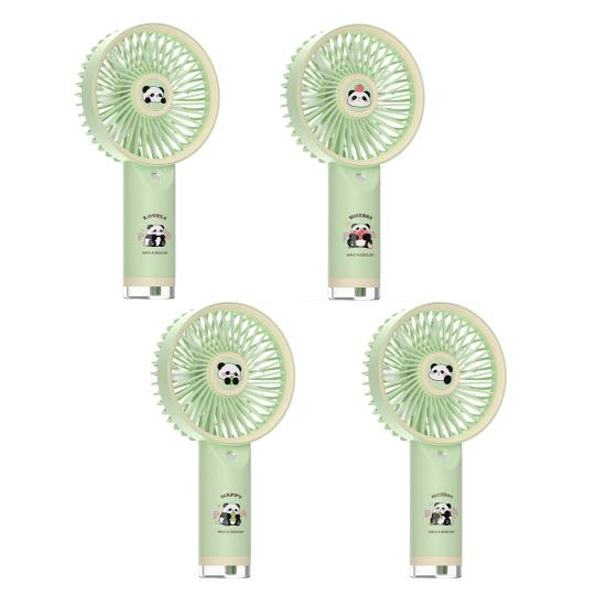 Mini Handheld Fan Cute Cartoon Panda Portable Personal Fan with Mist Spray USB Rechargeable 3 Wind Speeds Summer Cooling Fan for Travel Beach