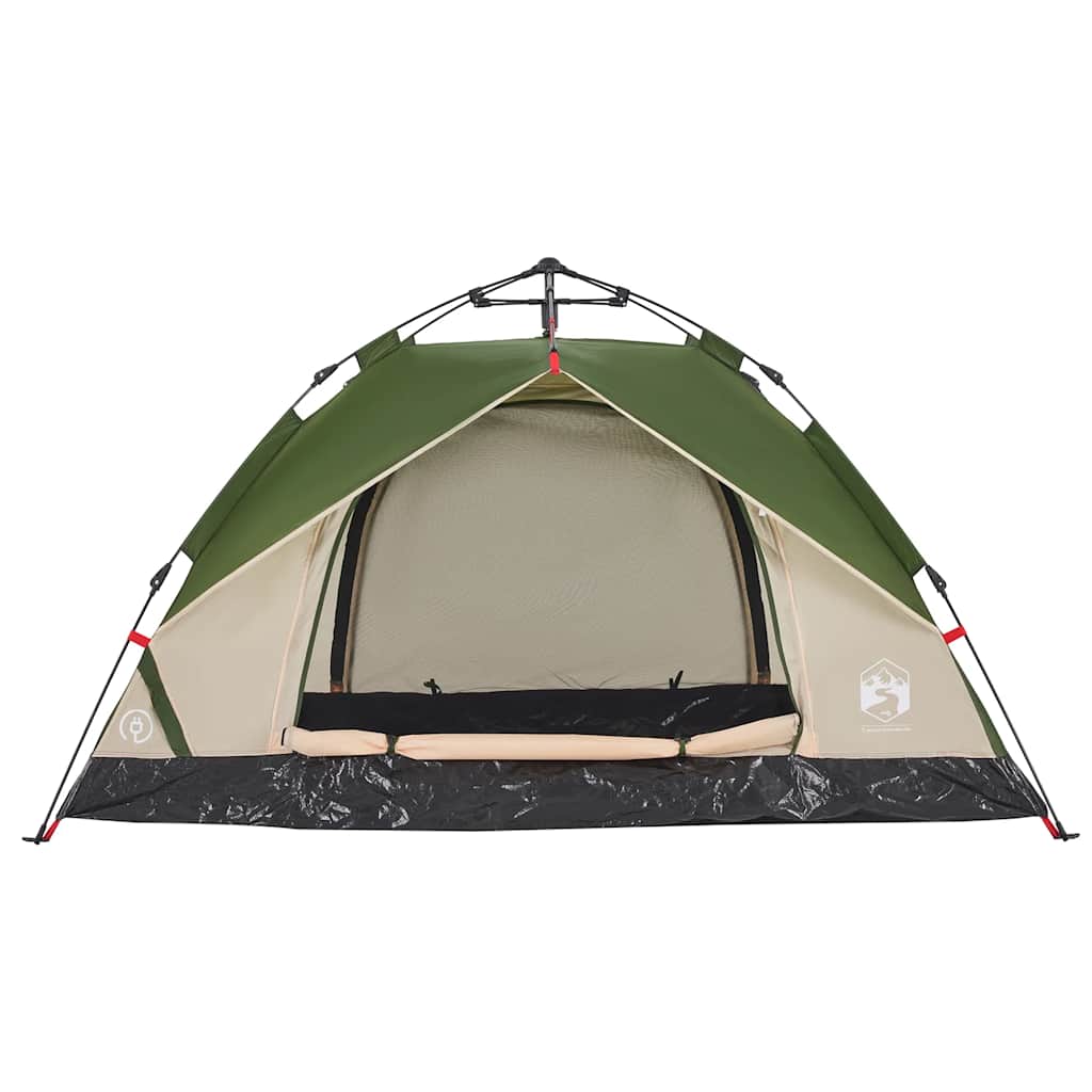 Vidaxl Tourist Tent, 3-Person, Green, Quick Setup