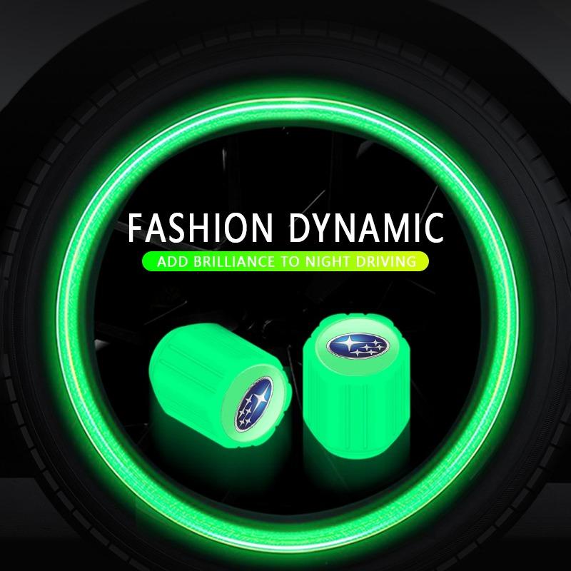 Luminous Car Tire Valve Caps Fluorescent Motorcycle Wheel Tyre For Subaru Outback Crosstrek XV Forester BRZ Legacy Impreza WRX 2006 STI Ascent