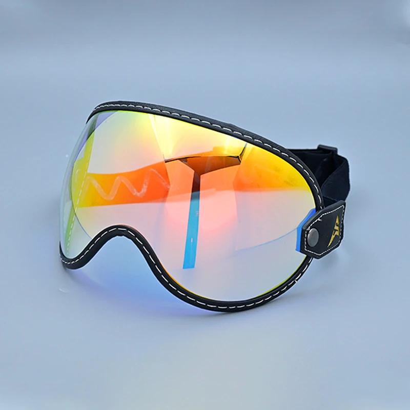 Retro Motorcycle Goggles Bubble Visor Outside Riding UV Protection Windshield Colorful Vintage for Half Face Helmets