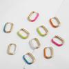 1 Pair Retro Geometric Hoop Earrings Colorful Colorful Enamel Earrings  Women Jewelry