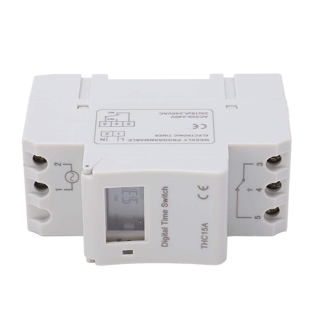 Interruttore Timer Digitale LCD Programmabile Settimanale Relè Temporale da Barra AC220?240V 16A THC15A