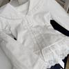 2026 Mori Girl White Lace Patchwork Long Sleeve Blouse with Doll Collar