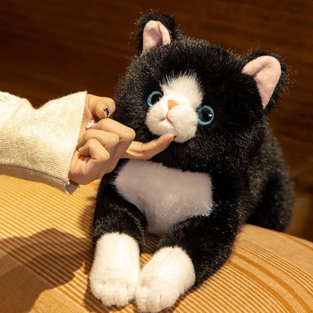 Cuddly Kitten Toys Lying Prone Lovely Imitation Lying Cat Toys Cute Soft Texture Simulation Stuffed Cat Home Decor