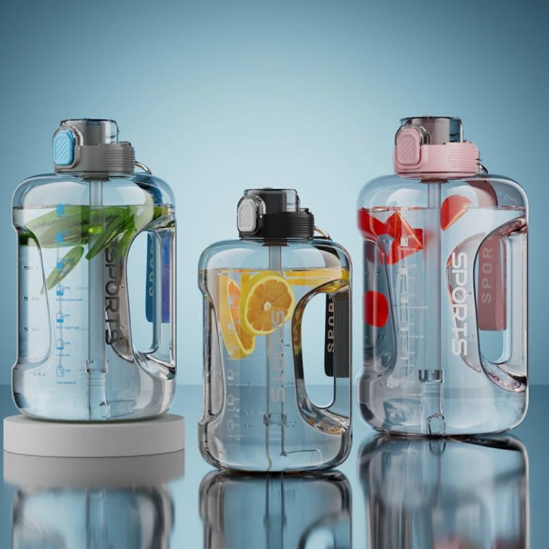 1700Ml/2500Ml/3800Ml Fitness Cup Bpa Free Drinking Bottle Large Capacity Portable Pc Sports Water Bottle with Straw