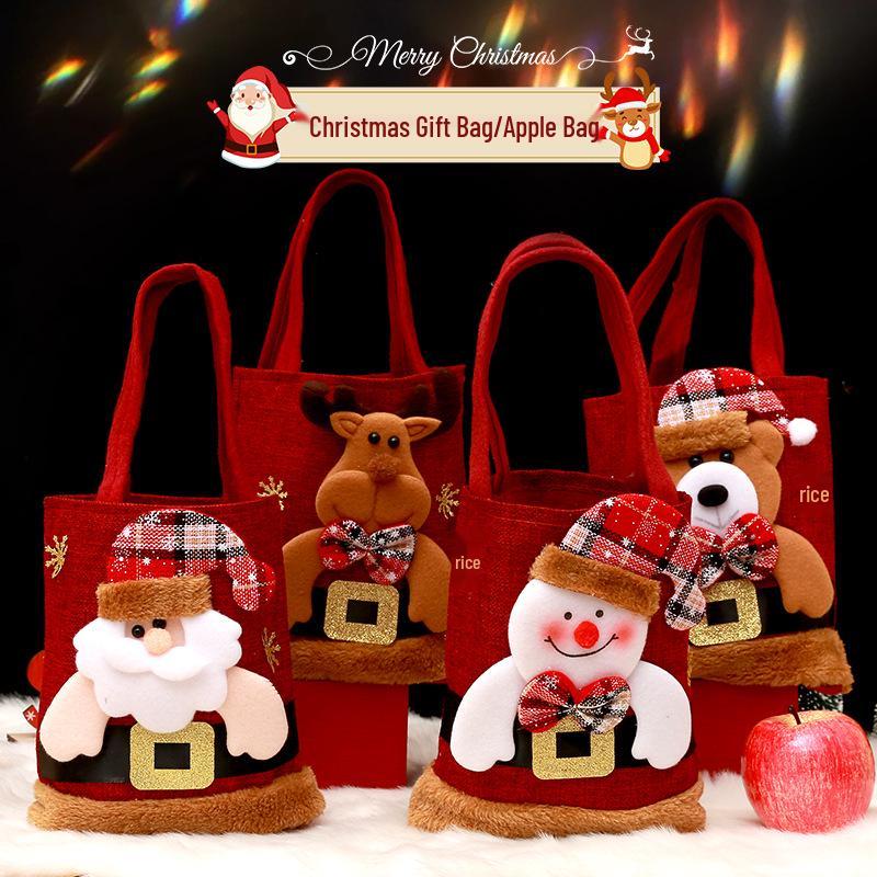 Santa Claus Apple Gift Bag for Children - Christmas Eve Candy & Peace Apple Packaging