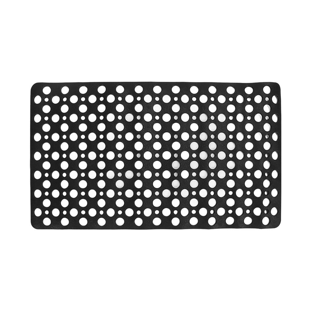 Bathtub Shower Mat TPE Black Non Slip Bath Shower Floor Mat with Drainage Hole Bath Mats for Home