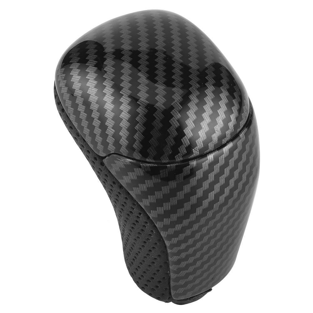Leather Carbon Fiber Gear Shifter Shift Knob Perforated Fit for Highlander Tacoma Land Cruiser Prado