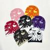 Handmade Crochet Hat Girl Skull Hat Double Side Jacquard Beanies Warm Skull Caps