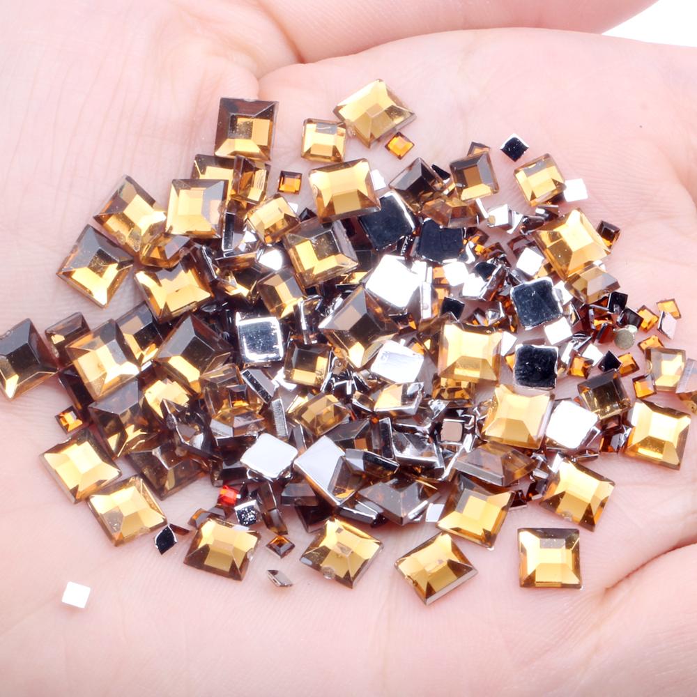 Hot Sale 4mm Acrylic Loose 10000pcs FlatBack Square Gems for Crafts Scrapbooking DIY Bags Clothes Nail Art Decoration