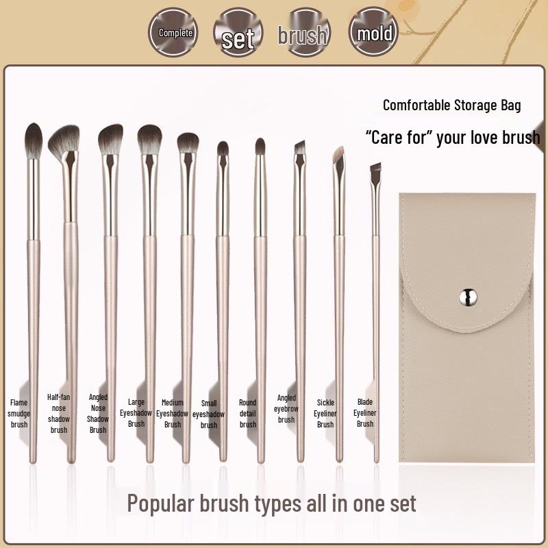 15-Piece Gold Makeup Brush Set with Portable Bag – Ideal for Beginners