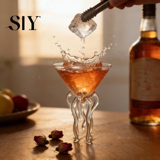 Uniek Wijnglas met Steel Octopusvormig Cocktailglas voor Wijn Multifunctioneel Sap Creatieve Highball Beker Feest Huisbar Accessoires