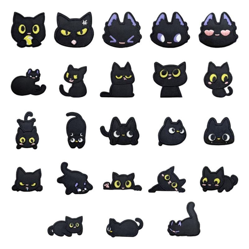 

Pack of 23 Adhesive Cats Patches No Sew Fabric Repair Sticker Embroidery Patches For Clothes Holes Embroidery Decors 1