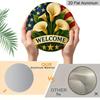 2D Flat 1pc, 8x8 in, Patriotic Welcome Sign - Round Aluminum Metal Wall Decor with American Flag & Calla Lilies, Garage, Cafe, Yard, Door - Perfect