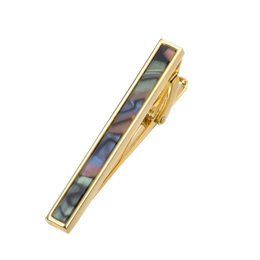 Dongguan High-End Suit Men'S K Gold Color Abalone Fritillary French Cufflinks Tie Clip Set Sleeve Studs Breast Pin Buckle