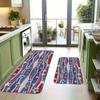 1PC Star&Stripes Pattern Kitchen Rug Non-Slip Door Mat Pop Design Bathroom Rug Bath Mat Carpet for Home Sink Laundry Ecoreeree