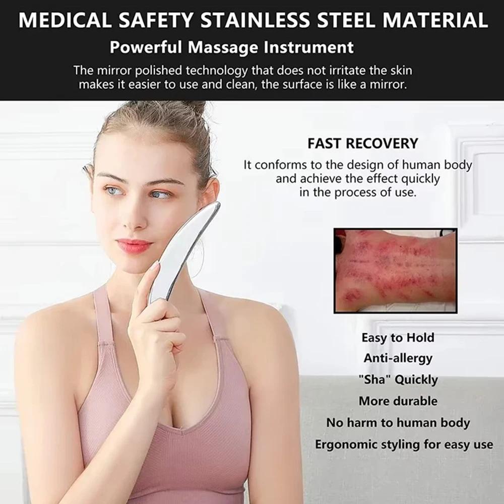 Professionelle Gua Sha Werkzeuge aus Edelstahl Tiefengewebsmobilisationstherapie IASTM Schabebrett Myofasziale Massagegeräte Dropshipping