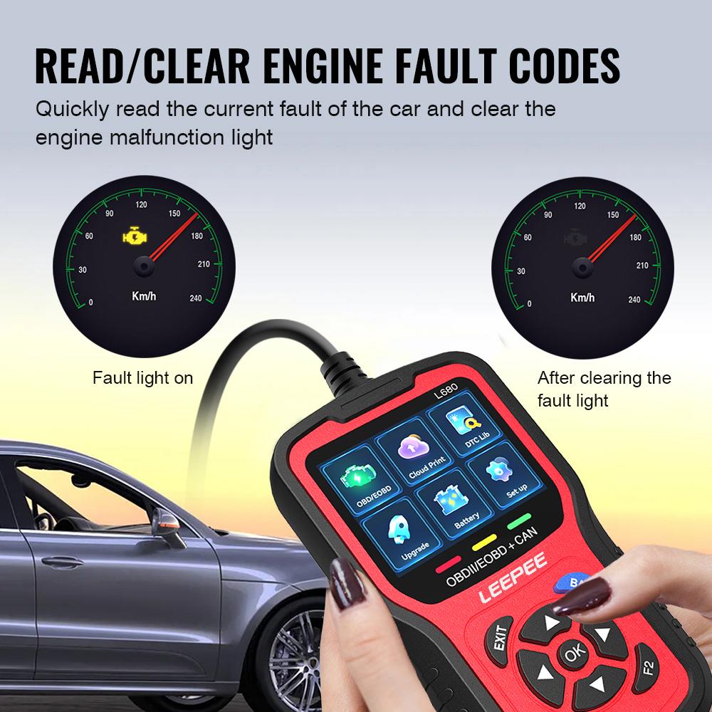 Cloud Print Clear/Erase Codes Battery Tester Car Diagnostic Tools L680 Universal Car OBD2 Code Reader Check Engine System OBD II EOBD Scanner