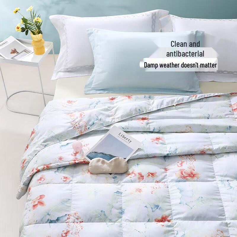 FUANNA 95% White Goose Down Antibacterial Summer Quilt