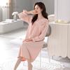 Pajamas Women's long skirts with chest pads Spring and autumn cotton long-sleeved pajamas Court style Princess style Women's maternity pajamas